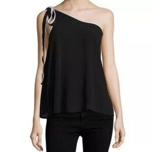 NWT Free People black purple You're the One one shoulder tank top